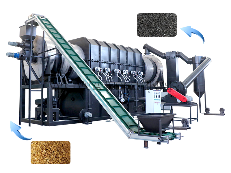 Rice husk continuous carbonization furnace