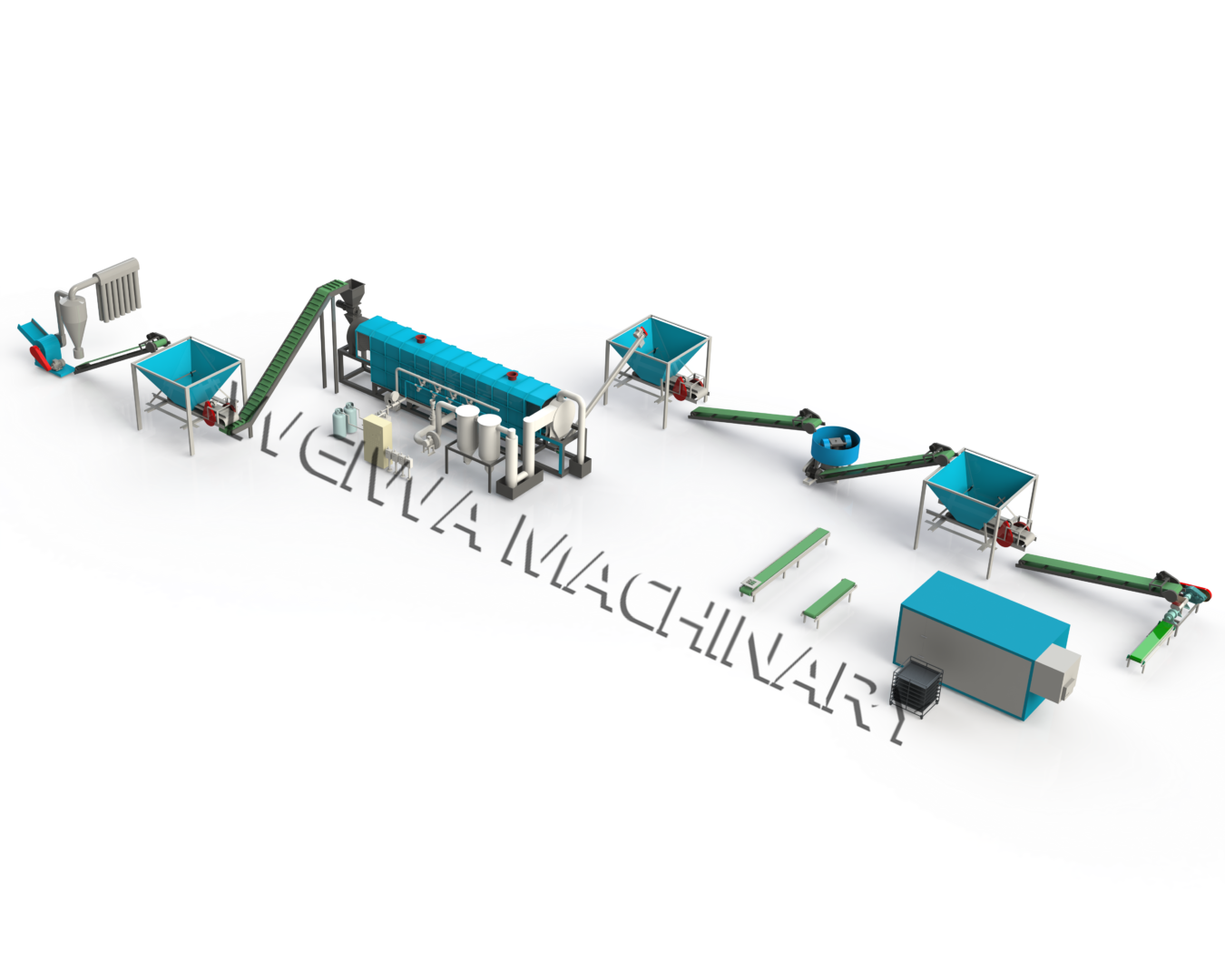 Continuous carbonization furnace production line