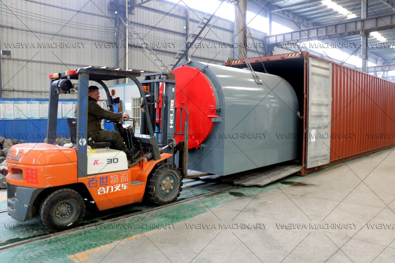 Delivery site of the horizontal carbonization furnace