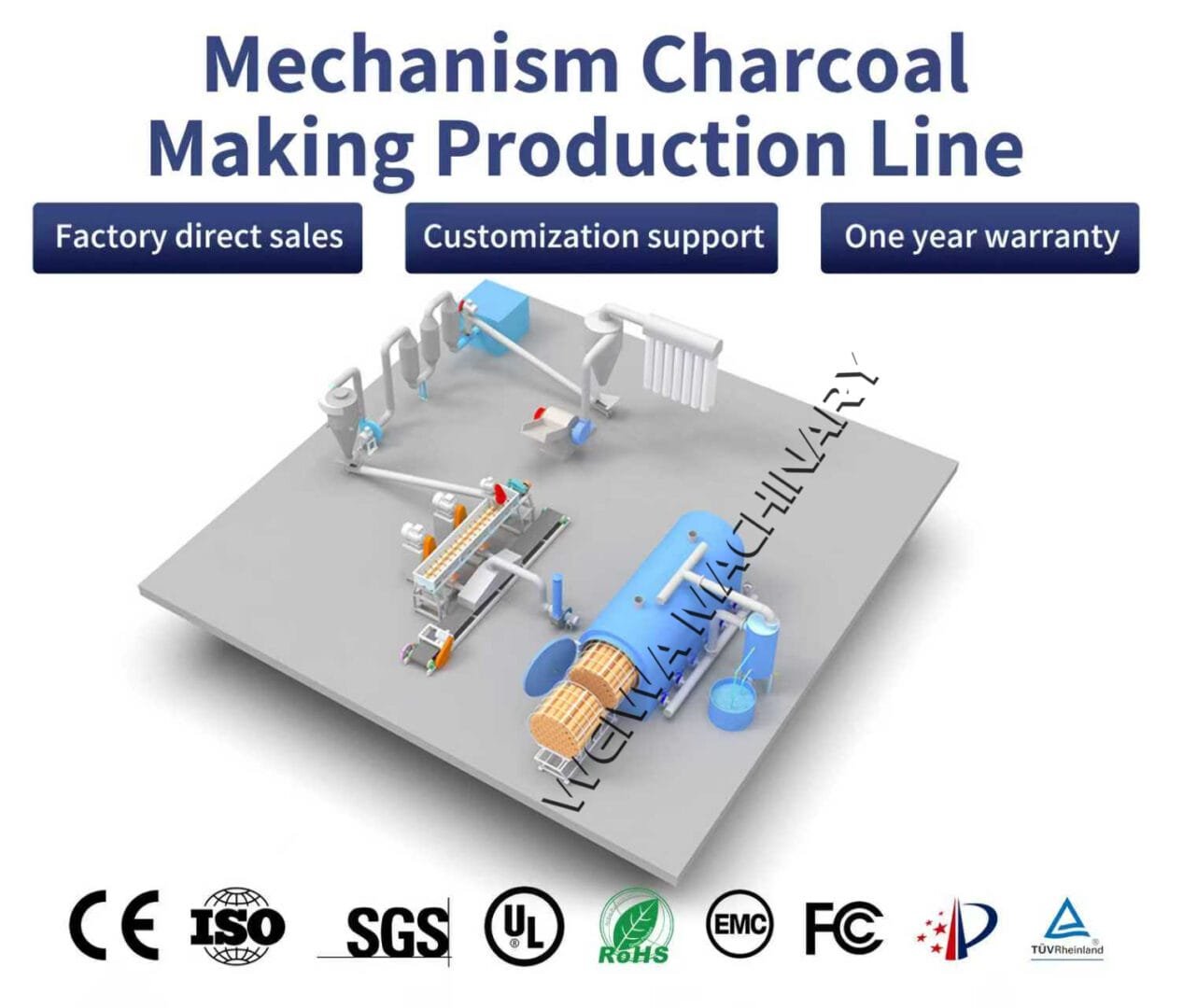 Mechanism Charcoal Making Production Line
