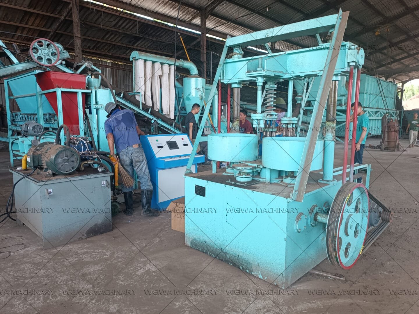 Indonesian palm fruit carbonization product line