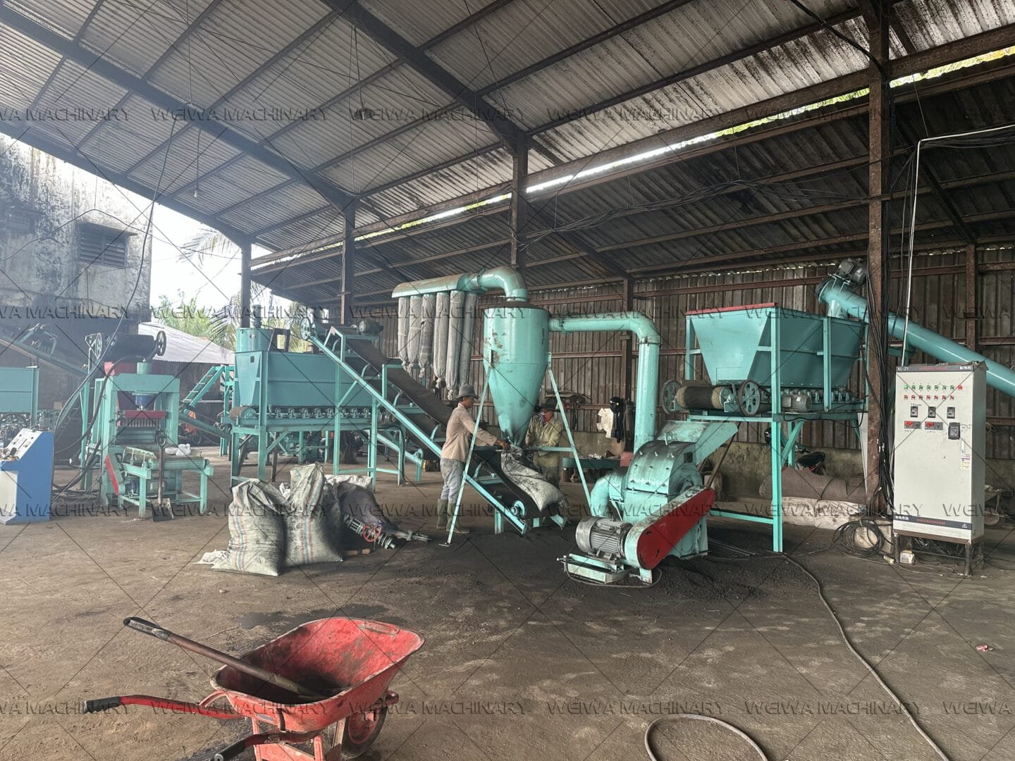Indonesian palm fruit carbonization product line