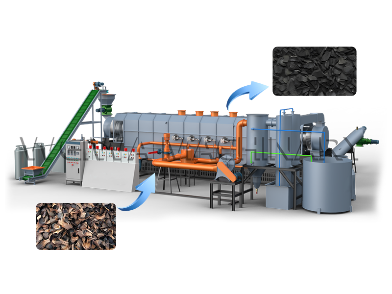 Palm shell carbonization furnace